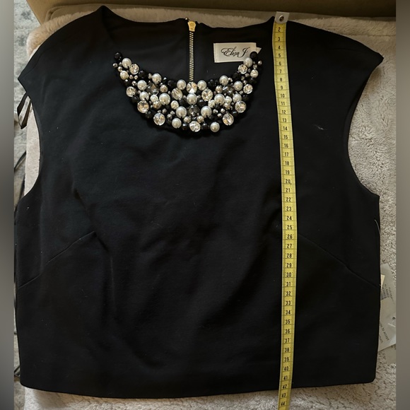 NEW! Eliza J Embellished Black Crop Top (Never Worn) - Picture 5 of 6